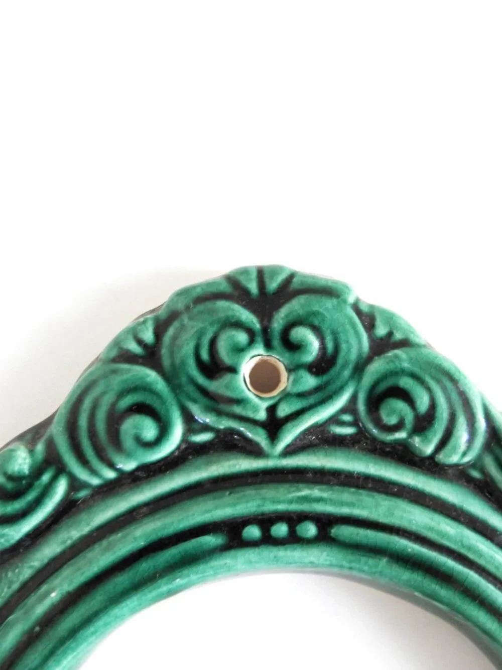 Vintage Ornate Green Round Wall Picture Frame 5”x6” (3” Image)
